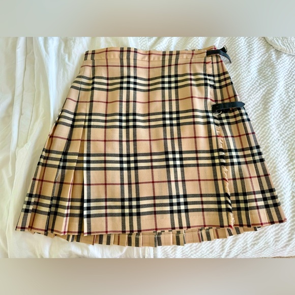 Burberry Dresses & Skirts - Burberry Beige Check Mini Skirt